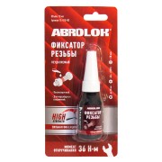 Фиксатор резьбы "ABRO" MASTERS (10 мл) (красный, неудаляемый) TL010RD ABRO