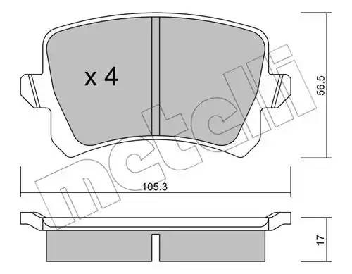 колодки дисковые задние!\ VW Tiguan 1.4TFSi/2.0TDi/2.0TFSi 07> 2208060 METELLI