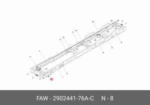 Кронштейн FAW J6P,3250 рессоры передней левый OE 290244176AC FAW