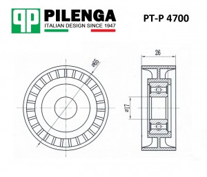 Ролик натяжителя приводного ремня BOXER III PT-P4700 PTP4700 PILENGA