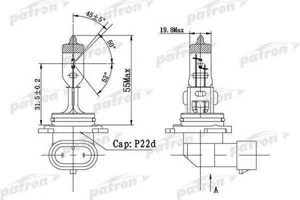 HB4 12V-51W Стандартная, P22d PLHB4-12/51 PATRON