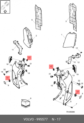 гайка M7! пружинная VOLVO 995577 VOLVO