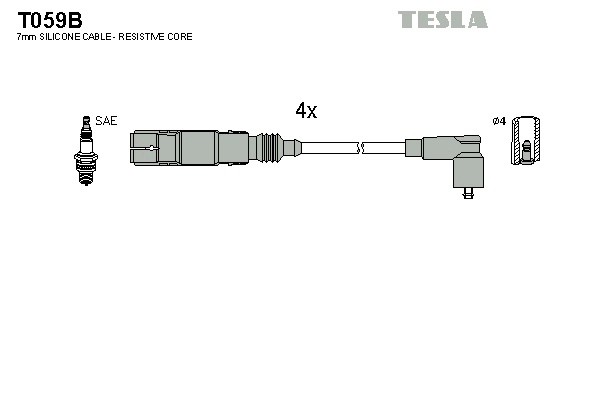 к-кт проводов!\ Audi A3/A4, VW Bora/Golf/Polo 1.6i 95> T059B TESLA