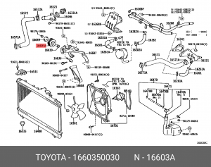 TOY L/C 100 РОЛИК НАТЯЖНОЙ 2UZFE АКЦИЯ! 1660350030 16603-50030 TOYOTA