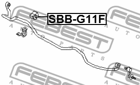 Втулка стабилизатора передняя SUBARU LEGACY B12 04/98-06/03 SSB-G11F SSB-G11F FEBEST