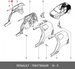 Упор лючка бензобака RENAULT 7883 786 66R 788378666R RENAULT