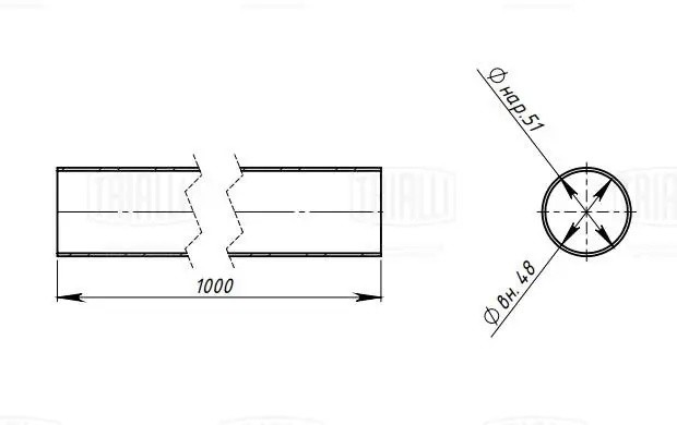 Труба глушителя прямая EMC 0151 TRIALLI