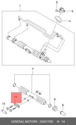 Пластина DAEWOO Nexia (98-) распорная механизма рулевого OE 26001550 GENERAL MOTORS