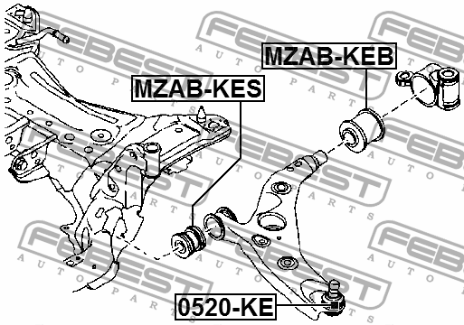 Опора шаровая MAZDA CX-5 KE 2011- 0520-KE 0520-KE FEBEST