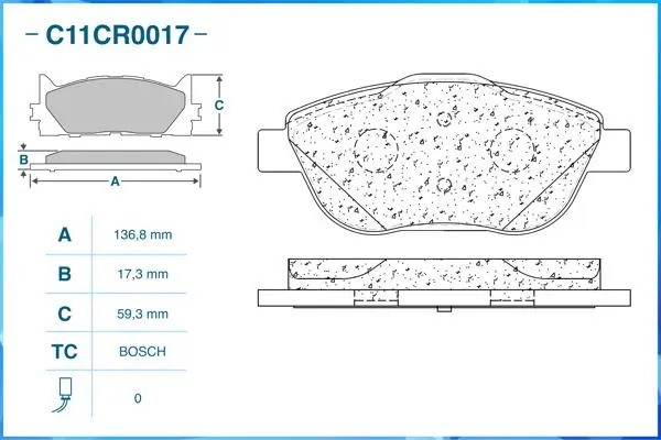 Тормозные колодки передние Low Metallic C11CR0017 C11CR0017 CWORKS