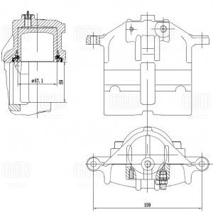 Суппорт для а/м ГАЗель (правый) для а/м ГАЗ-3110 (левый) "TRIALLI" в сборе (без  CF418 TRIALLI