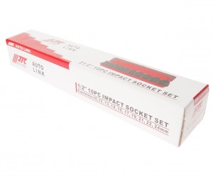 Набор головок торцевых 1/2" 6-ти гранных 10-24мм ударных 10 предметов JTC JTC-J410M JTC TOOLS