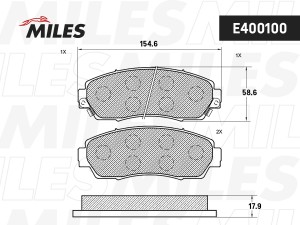 Колодки тормозные передние (Смесь Low-Metallic) CHANGAN CS75/CHERY/HAVAL F7/F7x/ E400100 MILES