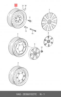 диск колесный!\ Audi, VW 2E0 601 027 C VAG