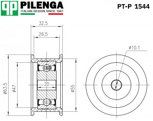 Ролик натяжитель ремня без эксцентрика ВАЗ 2110-2112 PT-P1544 PTP1544 PILENGA
