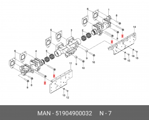 Болт крепления коллектора MAN 51904900032 MAN