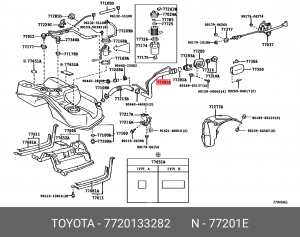 TOYOTA CAMRY V40/V50 77201-33282 TOYOTA