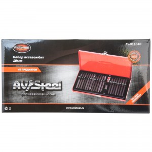 Набор бит 1/2" 3/8" Т20-55 H4-H12 М5-12 40 предмета в кейсе AV STEEL AV011040 AV STEEL