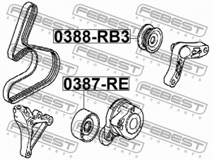 Ролик натяжной 0387-RE 0387-RE FEBEST