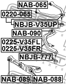 Тяга передн левая 0225-V35FL 0225-V35FL FEBEST