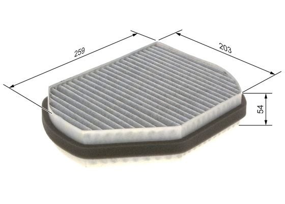 Фильтр воздушный салона MERCEDES C (W202,W210) угольный BOSCH 1 987 432 301 BOSCH