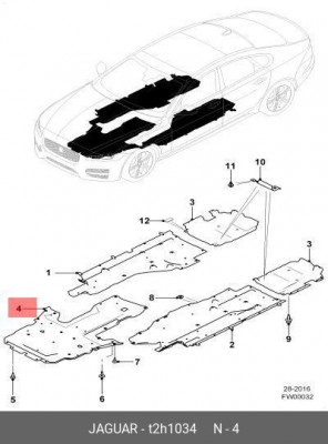 ЛИСТ ЗАЩИТЫ КАРТЕРА ДВИГАТЕЛЯ T2H1034 T2H1034 JAGUAR