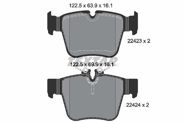 Колодки тормозные MERCEDES GLC (X253) (15-) задние (4шт.) TEXTAR 2242303 TEXTAR