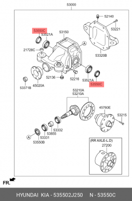 Сальник редуктора 535502J250 HYUNDAI KIA
