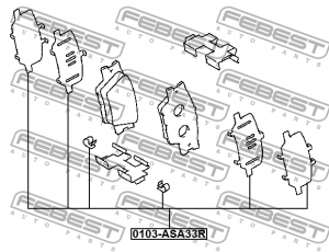Комплект монтажный для дисковых колодок TOYOTA RAV4 2005-2012 0103-ASA33R 0103-ASA33R FEBEST