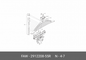 Лист задней рессоры №7 2912208-55R FAW
