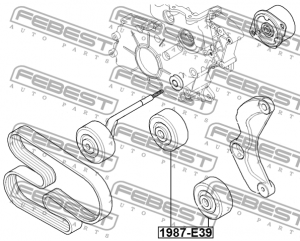 Ролик натяжной BMW X5 E53 1999-2006 1987-E39 1987-E39 FEBEST
