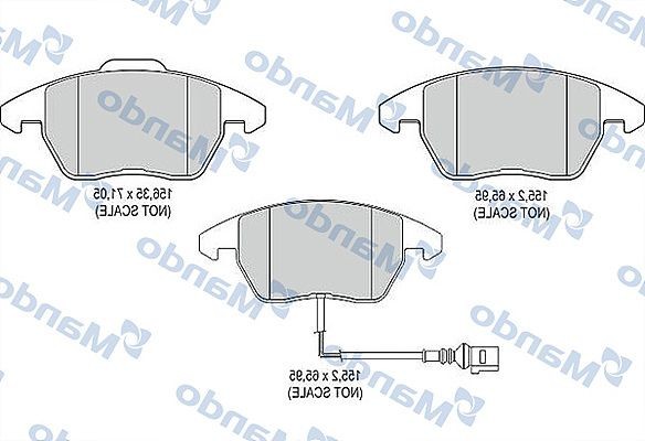 Колодки тормозные VW Touran (10-) AUDI A1 (12-),A3 (06-12) передние (4шт.) MANDO MBF015187 MANDO