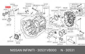 вилка сцепления!\ Nissan 30531-VB000 NISSAN