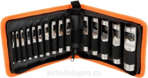 Набор пробойников (15 предметов) "АвтоDело" (3-25 мм, в сумке) 40415 AVTO DELO