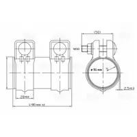Хомут глушителя трубчатый с муфтой D51 мм L80 мм нерж. сталь 304 SS TC 51 SS TC51SS TRIALLI
