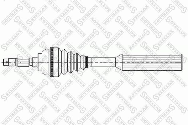 привод левый! 612mm ABS, 21039\ Peugeot 206 98> 158-1053-SX STELLOX