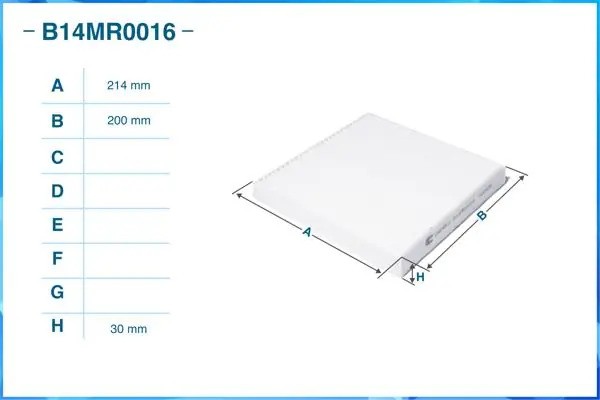 Фильтр салонный пылевой B14MR0016 B14MR0016 CWORKS