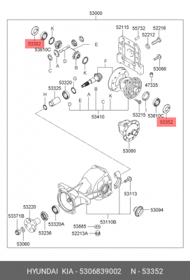 Сальник дифференциала заднего 5306839002 HYUNDAI KIA