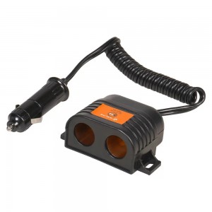 Разветвитель в прикуриватель "AIRLINE" (2 гнезда 15 А с витым шнуром) ASP-15A-10 AIRLINE