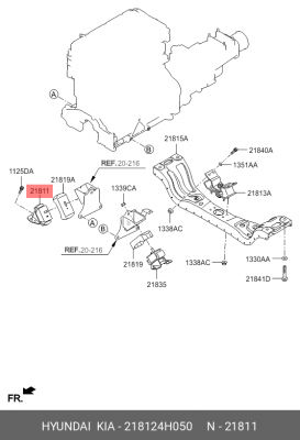 ОПОРА ДВИГАТЕЛЯ HYUNDAI H1 07- 2,5TCI ПРАВАЯ 218124H050 HYUNDAI