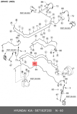 587182F200 TUBE-M/CYL TO H/UNIT,SEC 587182F200 HYUNDAI