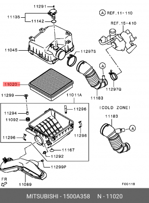 ФИЛЬТР ВОЗДУШНЫЙ 1500A358 1500A358 MITSUBISHI
