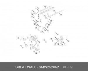 Ролик натяжной CHERY Tiggo GREAT WALL ремня ГРМ ОЕ SMW252062 GREAT WALL