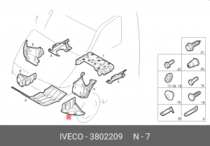 подкрылок! перед. левый\ Iveco Daily 3802209 IVECO