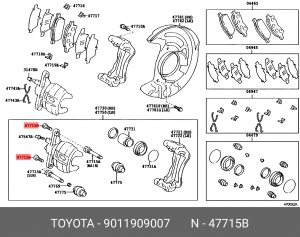 Болт суппорта 90119-09007 90119-09007 TOYOTA