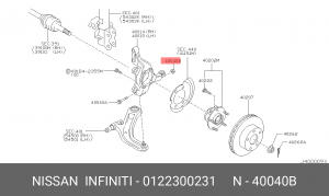 гайка! металлич. наконечника рулевого\ Nissan Maxima/Primera/Qashqai 01223-00231 NISSAN