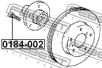 Шпилька колесная TOYOTA KLUGER L/V ACU25/MCU25 4WD 2000-2007 0184-002 0184-002 FEBEST