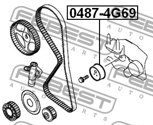 Ролик натяжителя ремня грм 0487-4G69 FEBEST