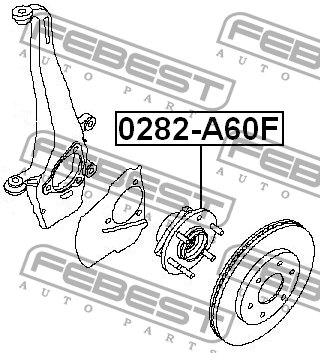Ступица в сборе передняя NISSAN ARMADA TA60/INFINITI QX56 (JA60) 2003- 0282-A60F 0282-A60F FEBEST