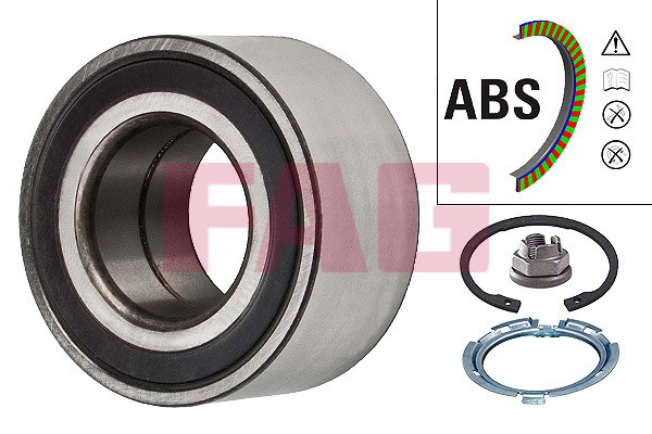 RENAULT LOGAN (2005>) ПОДШ.+КОЛЬЦО ABS +СТОП.К.+ГАЙКА / с ABS //LOGAN после шасс 713 6308 40 FAG